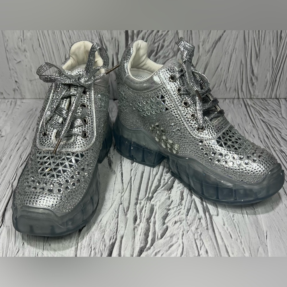 Anthony Wang Banana-01 Lace Up Hidden Wedge Size 6.5 Women's Fashion Sneakers